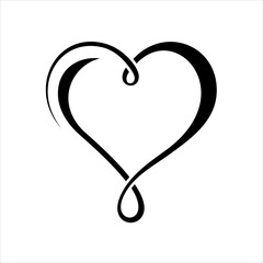 simple heart logo icon vector in line style design