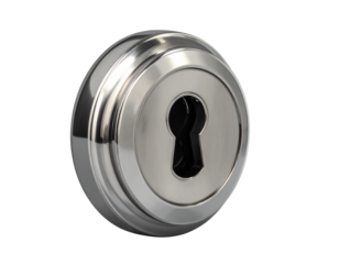 Shiny Metallic Keyhole Symbol PNG Isolated