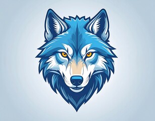 Blue wolf head graphic