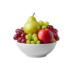 Fresh Fruit Bowl Apples, Pears, and Grapes