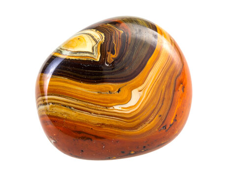 natural mineral gem stone - Picture jasper gemstone pebble isolated on white background close up