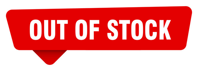 out of stock red sticker isolated on transpatent background. out of stock sign