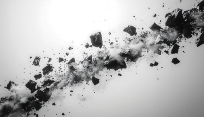 Abstract Black and White Exploding Particles: High-Resolution Stock Photo