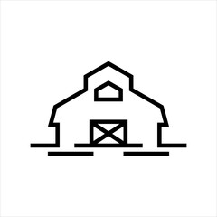 simple barn logo icon vector in line style design