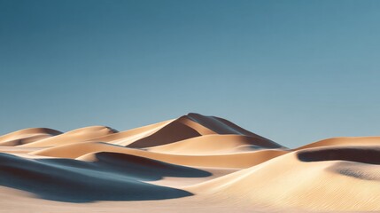 Empty Desert Landscape with Sand Dunes – Minimalist Nature Background for Design and Web