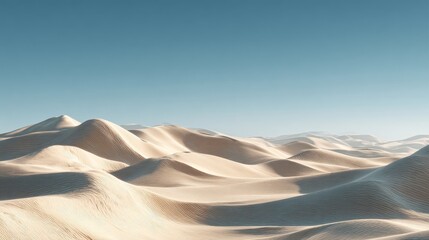 Empty Desert Landscape with Sand Dunes – Minimalist Nature Background for Design and Web