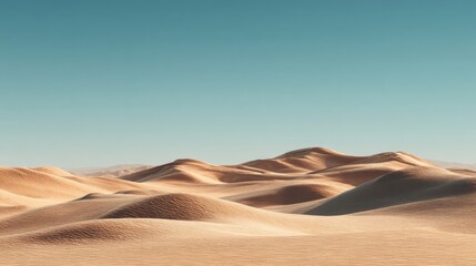 Empty Desert Landscape with Sand Dunes – Minimalist Nature Background for Design and Web