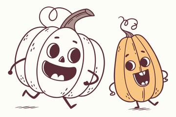 Hand drawn pumpkin patch illustration