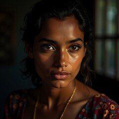 Woman Portrait Looking at Camera in Natural Light