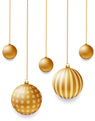Hanging Gold Christmas Ornaments