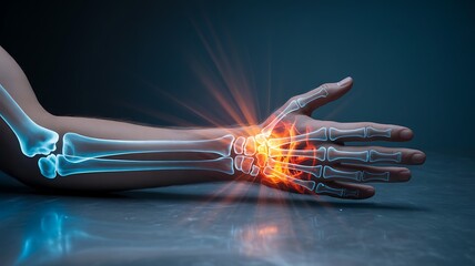 Human Wrist Pain and Inflammation X-Ray