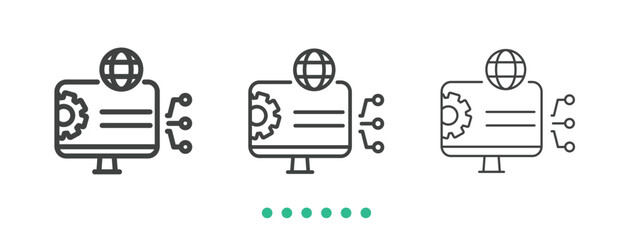 Infomation technology icon. Thin line icon vector