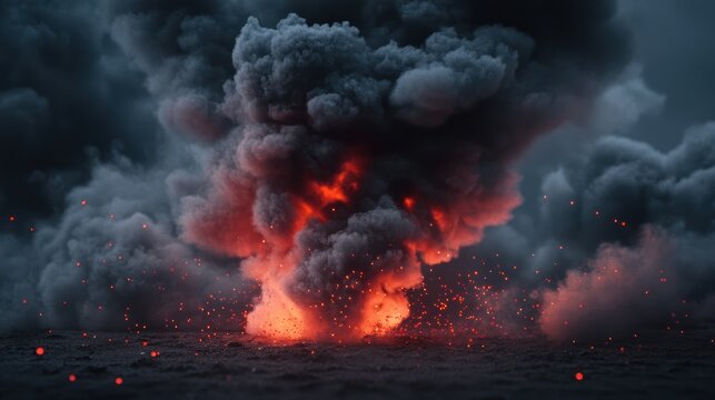 Inferno: A fiery explosion captured in digital art