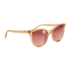 Stylish cat eye sunglasses with pink gradient lenses isolated on transparent background