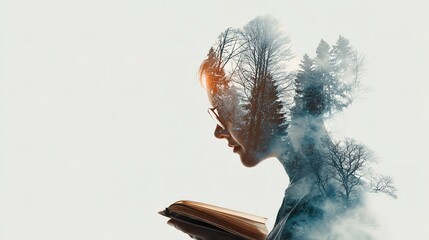 Abstract Woman Silhouette: Digital Art, Watercolor Texture, Spiritual Portrait
