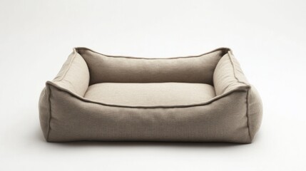 Obraz premium Beige Linen Dog Bed: Cozy Comfort for Your Canine Companion