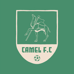 camel logo badge retro illustration