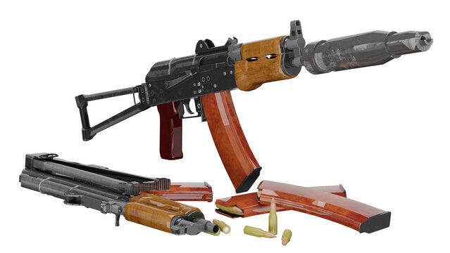 3d rendering AK-74 weapons