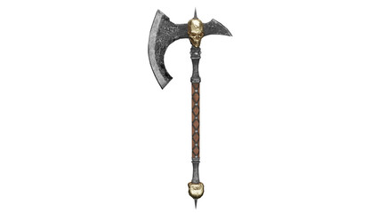 3d rendering skull axe