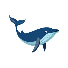 Fototapeta premium Blue whale illustration isolated on white background