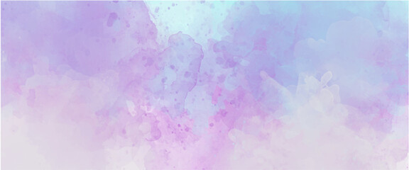 Vector fantasy smooth light pink, purple shades and blue watercolor paper textured.
