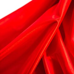 Close-up of vibrant red fabric folds