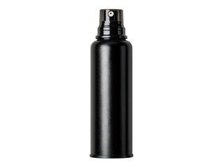 Sleek metallic black aerosol spray bottle with fine mist dispenser image, Isolated On Png Transparent Background