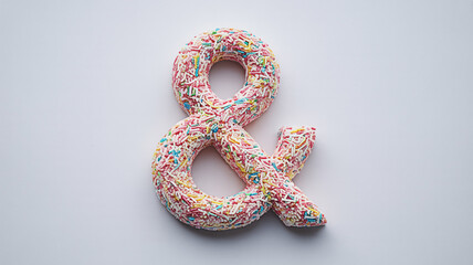 Donut Ampersand Symbol with Colorful Sprinkles – Creative Typography Design