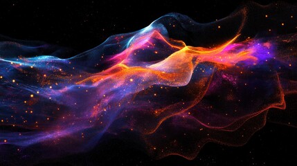 Obraz premium Abstract Nebula: Cosmic Waves of Color and Light