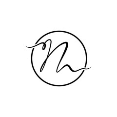 Luxury initial n logo inside circle emblem