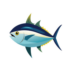 A cartoon illustration of a tuna fish isolated on a white background