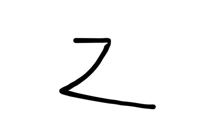 A stylized illustration of the letter 'Z' in black transparent background