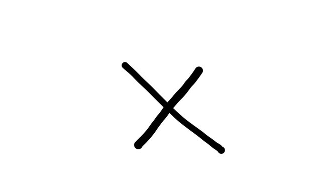 Hand-drawn X mark, signifying error, rejection, or a negative indication. It's simple, striking, and conveys a clear message transparent background