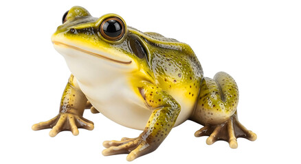 Obraz premium Realistic Green Frog Figurine Isolated on Transparent Background
