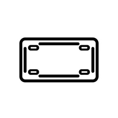 Vehicle plate outline defines car identity standardly isolated