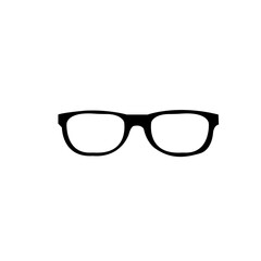 Fototapeta premium This clean, minimalist graphic depicts a pair of black eyeglasses.