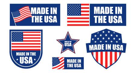 Made in the usa emblems featuring american flag designs © 123levit