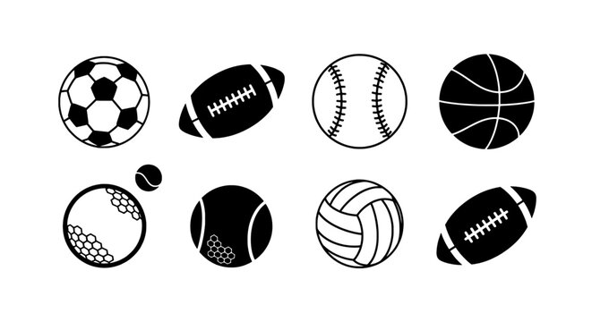 Diverse Sports Ball Icons Collection