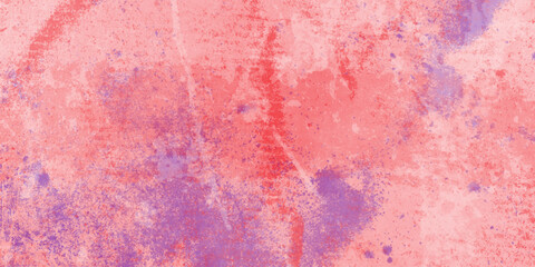 Abstract colorful watercolor drawing on a paper image, with puffy clouds in bright rainbow colors of pink blue yellow orange and purple, fantasy smooth light pink watercolor painted background.