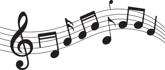 Musical Notes Treble Clef Melody Staff Sheet Music Score Composition Harmony