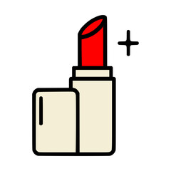 Vibrant red lipstick with cap off, creating a glamorous look for any occasion.