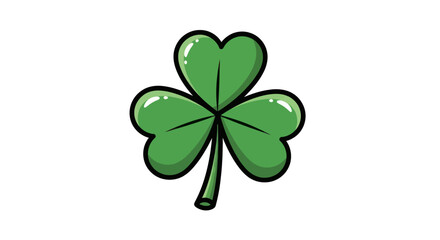 Cartoonish Green Cloverleaf Design.