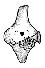 Funny vegetable playing trumpet