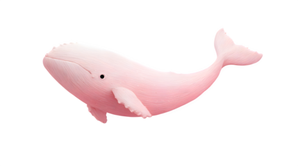 Pink Whale Toy, isolated on transparent background