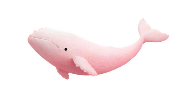 Pink Whale Toy, isolated on transparent background
