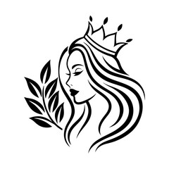 a luxurious golden beauty logo featuring a woman