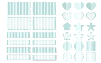 シンプルフレーム/あしらい／アイコンセット（縦ストライプ）