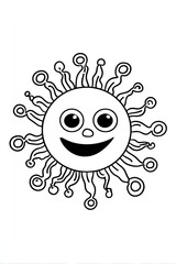 Happy cartoon sun illustration