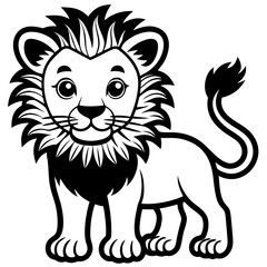 Obraz premium vector illustration of cartoon lion