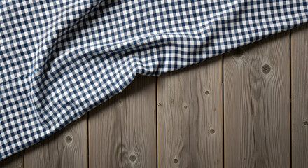 Rustic checkered tablecloth on wooden surface perfect for food photography and design projects background texture fabric kitchen table rustic style home decor farmhouse style black white gingham